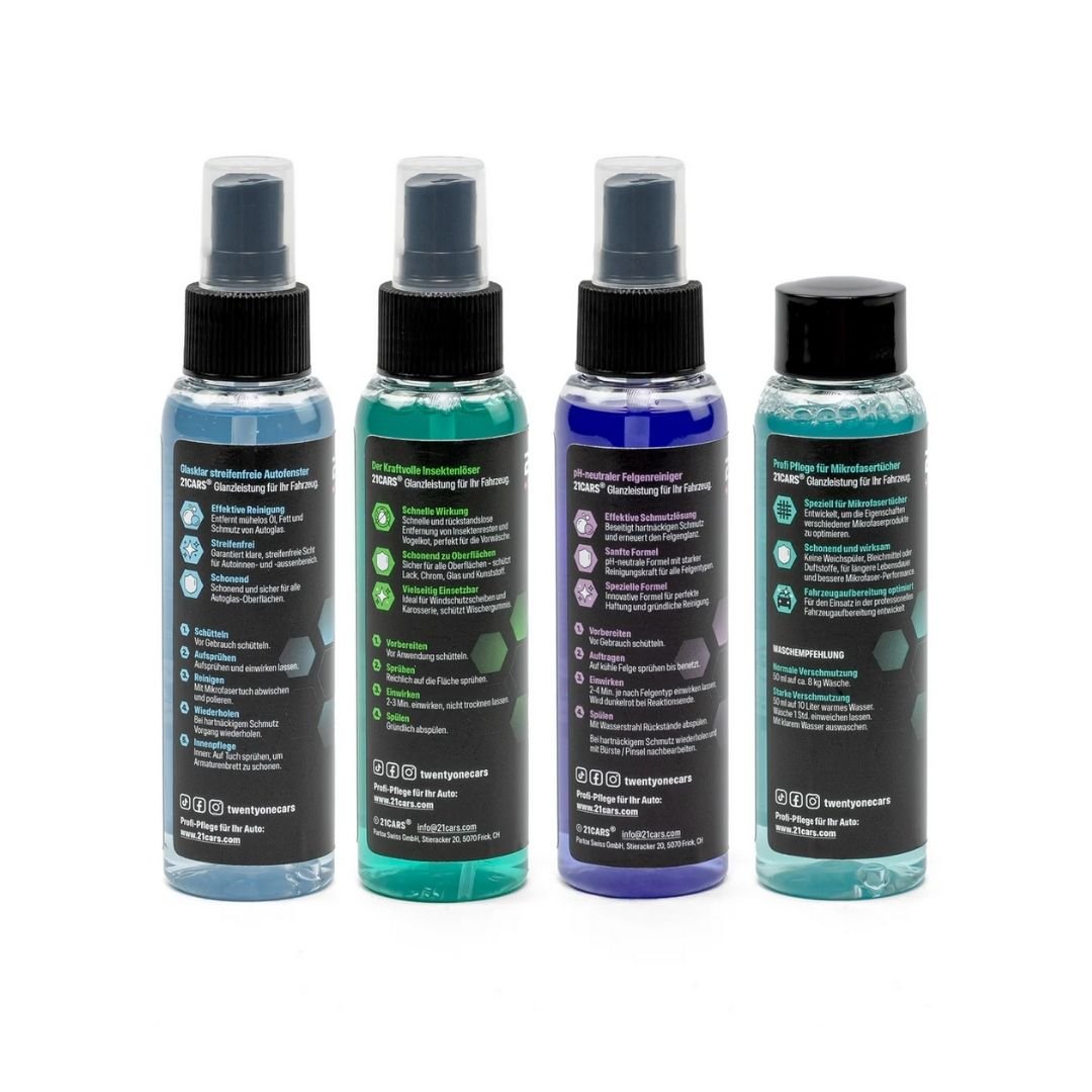 Reinigung und Pflege Starter - Set | 4x 100ml - 21CARS - 21 - 33 - 010 - 01 - 0710497361347