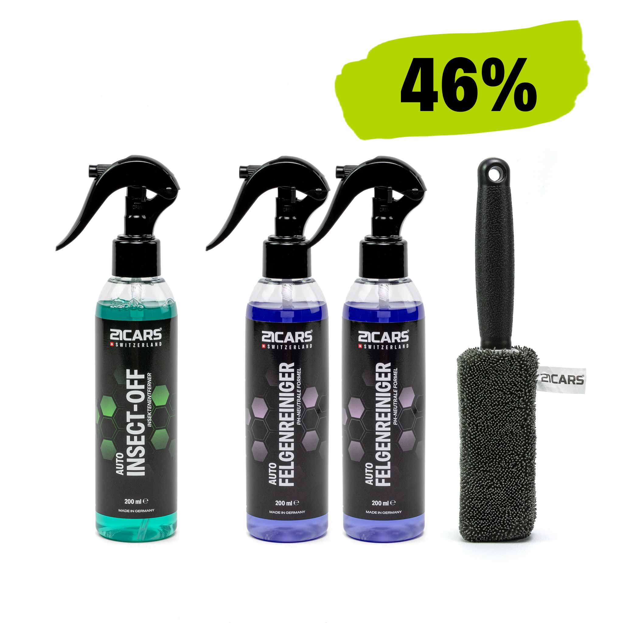 21CARS® Ausverkauf Felgen & Schmutzentferner Set – 46% Rabatt