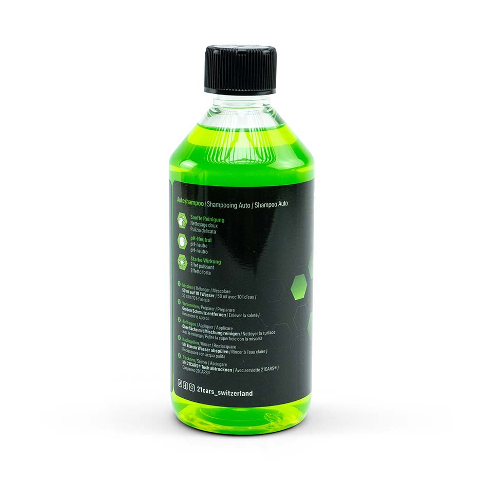 21CARS® shampooing pour voiture transparent brillant 0,5 litre | citron vert