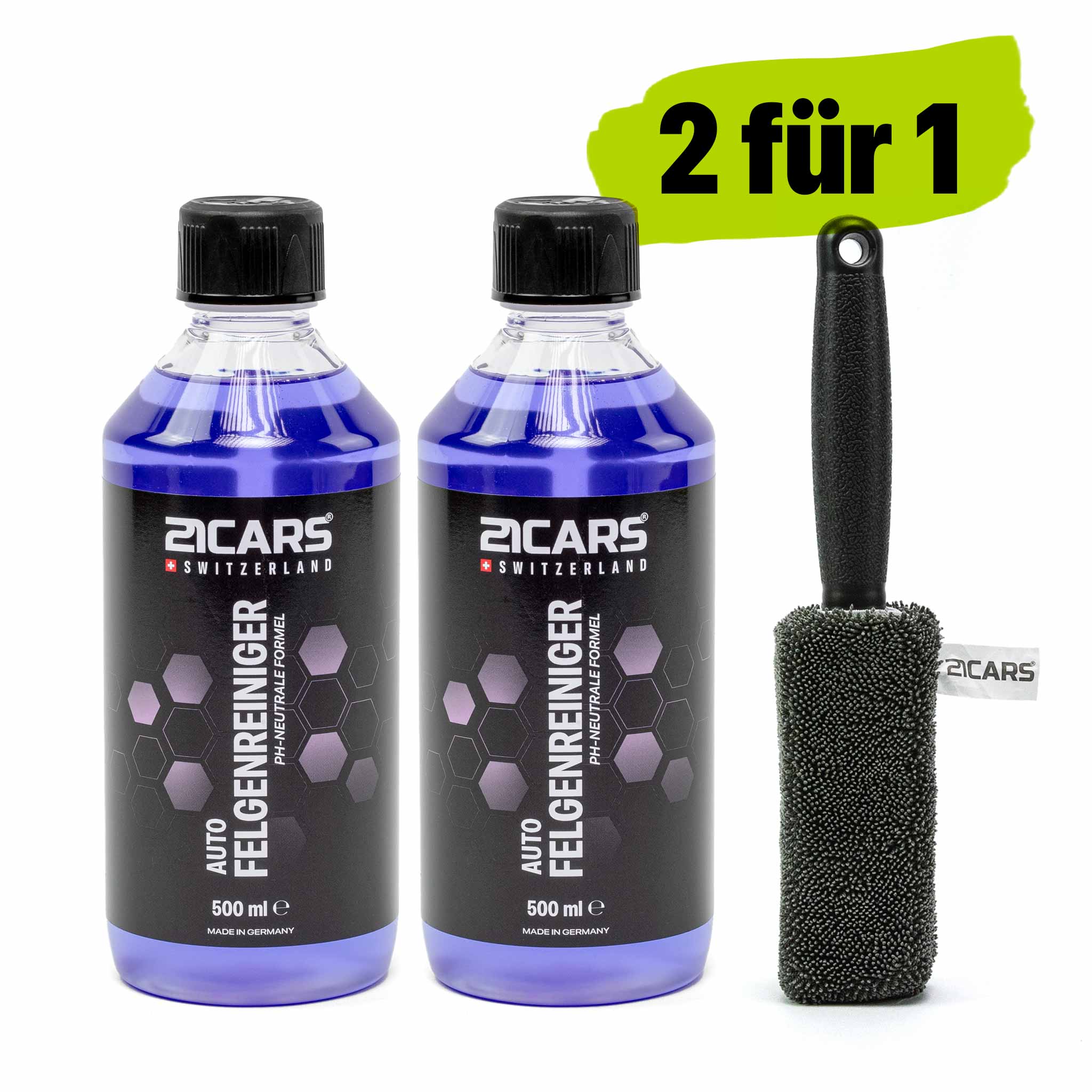 21CARS® Felgenreiniger Set – 2 für 1 Aktion mit kostenloser Felgenbürste