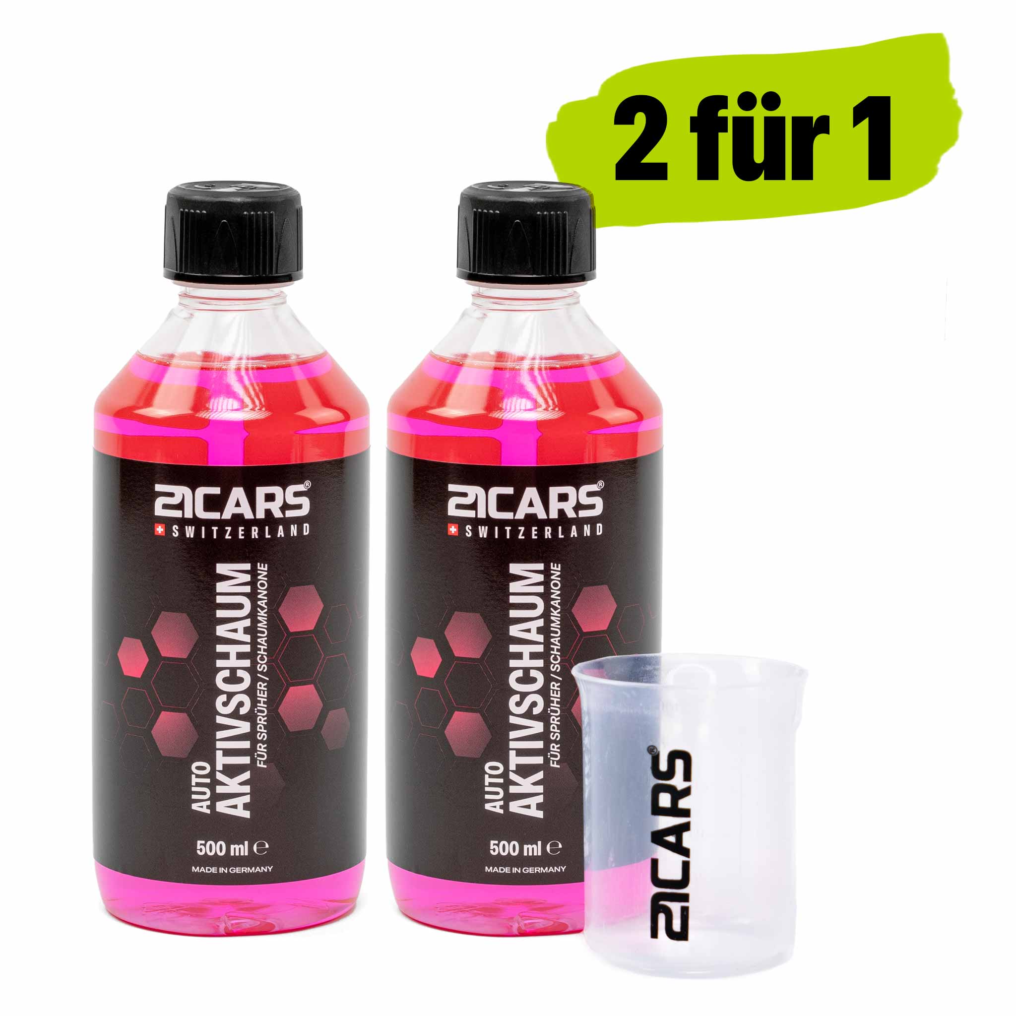 Nettoyant à mousse active 21CARS® 0,5 litre | Parfum framboise