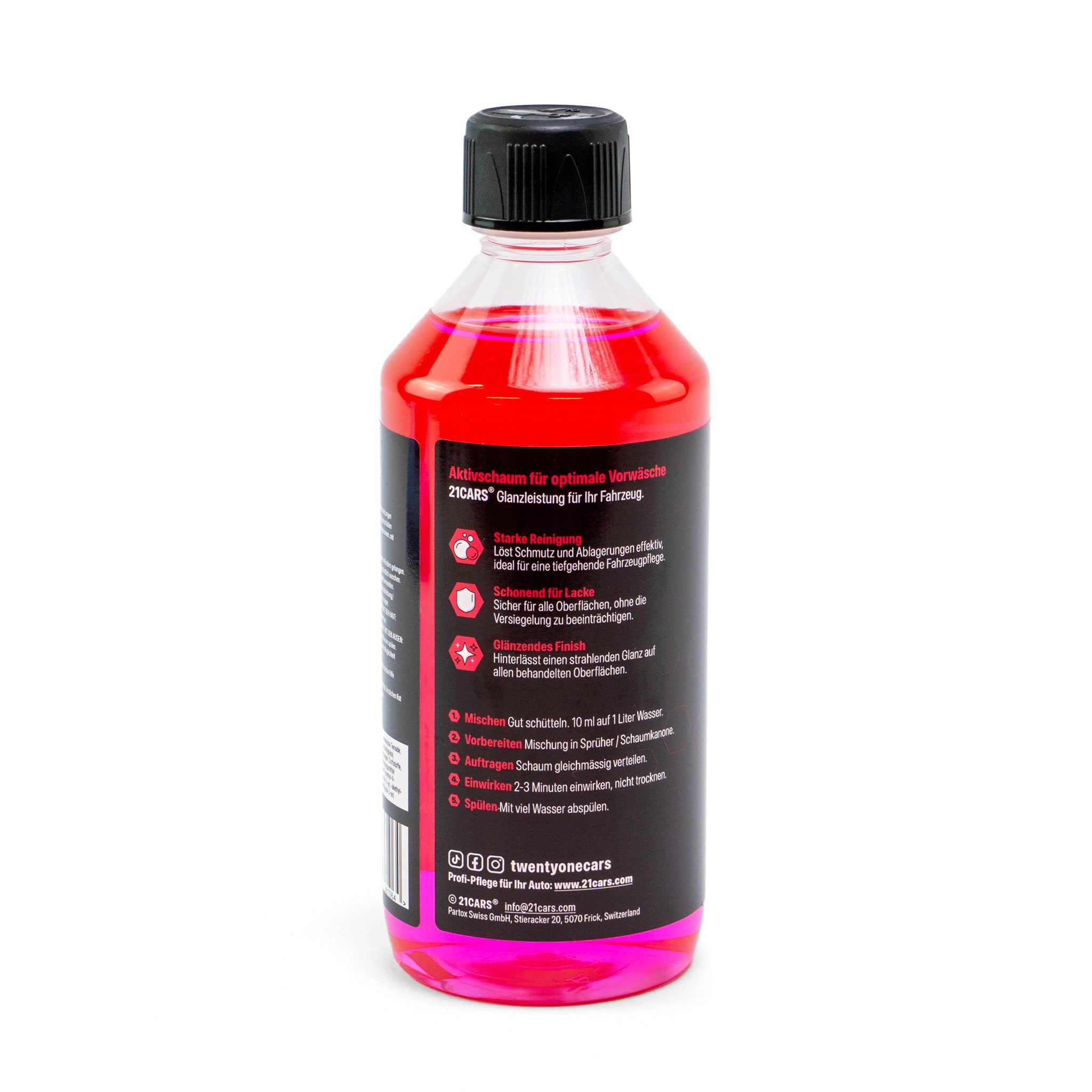 Detergente in schiuma attiva 21CARS® 0,5 litri | Profumo di lampone