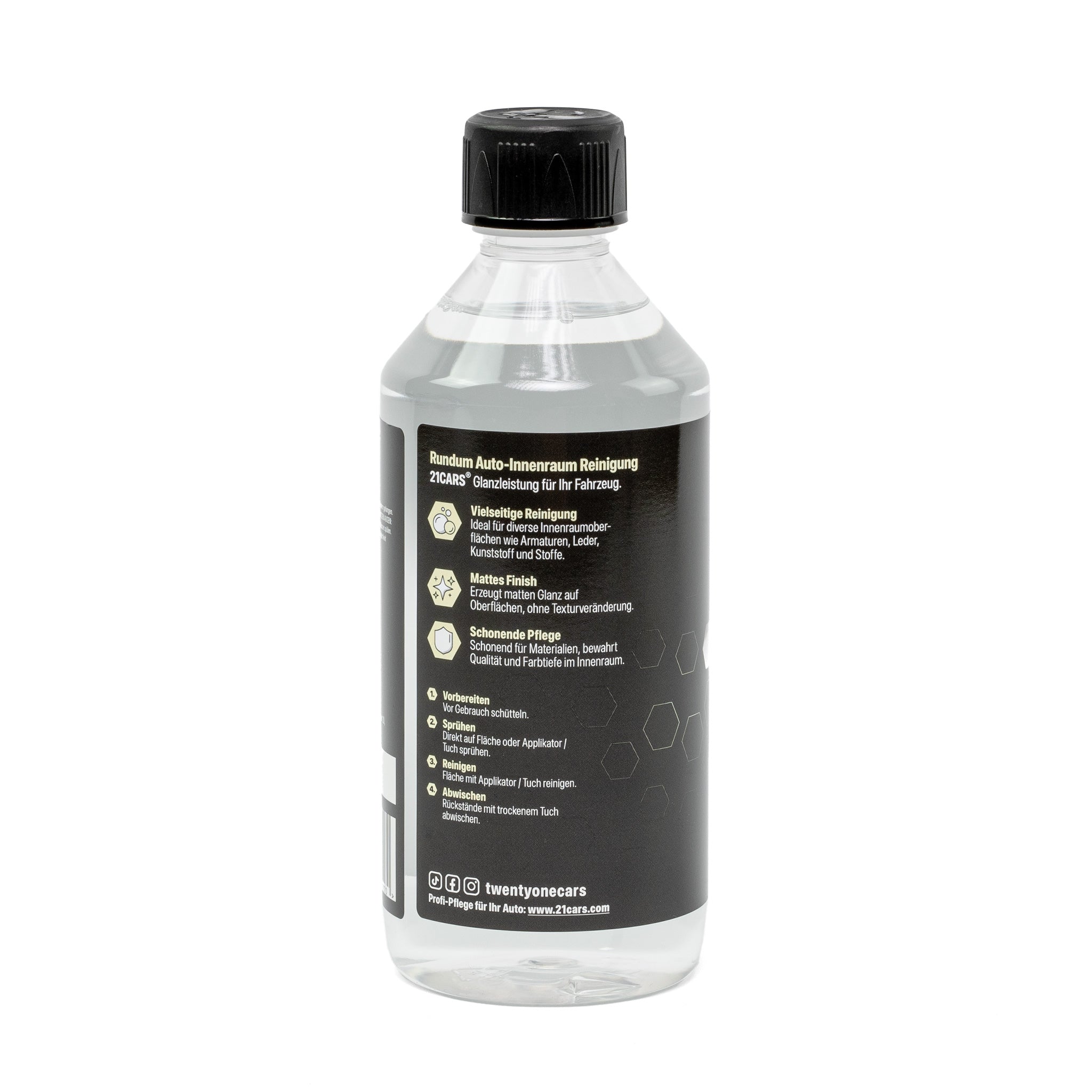 21CARS® Innenraumreiniger INSIDE CLEAN | 0.5 Liter | Frische Limette