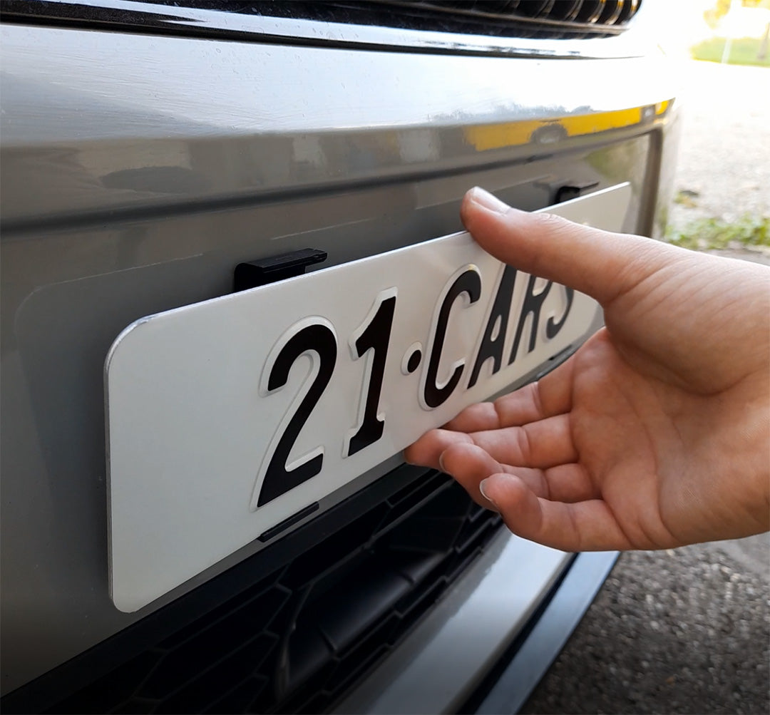 21Cars Nummernrahmen Transparente Rahmenlose Kennzeichenhalter (Langformat)