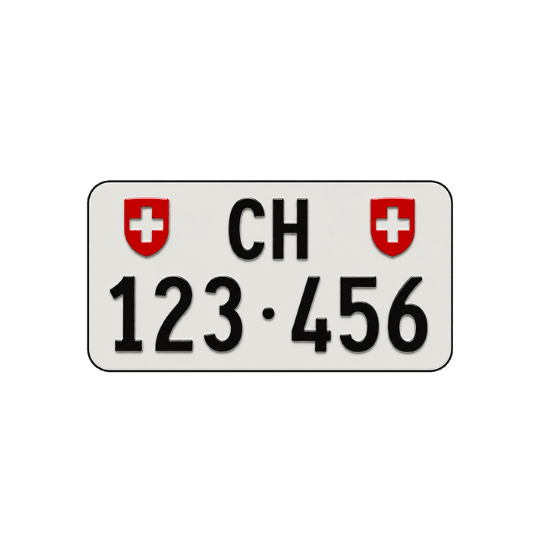 Schweizer Kennzeichen Hochformat