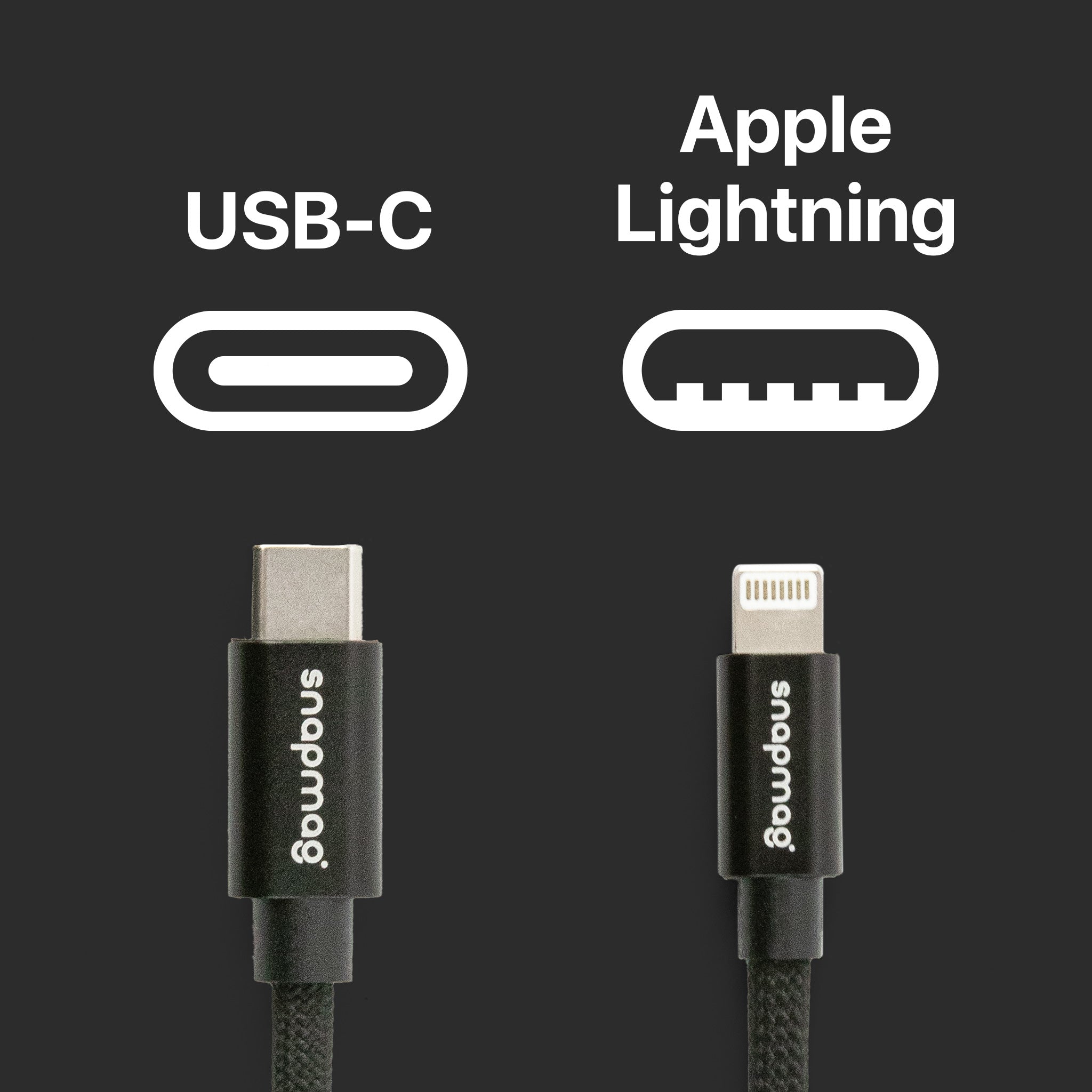 USB-C vers Lightning | Tous les appareils Apple Lightning | 1,5 m | ÉDITION NOIRE - snapmag