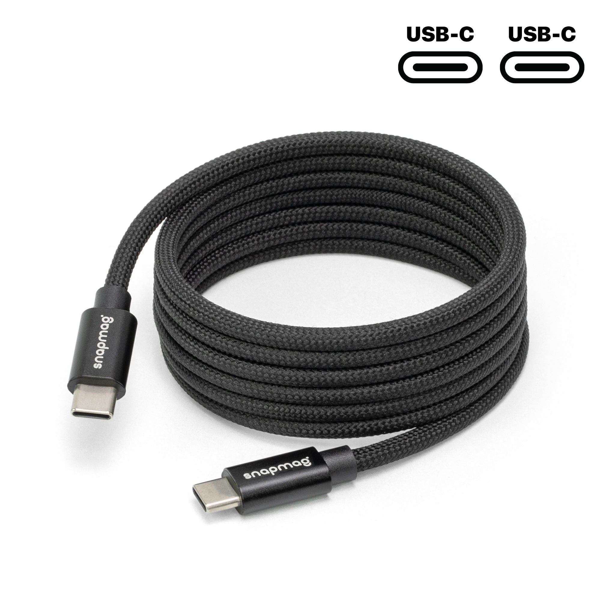 USB-C to C | iPhone 15, Android | Alle Typ C Geräte | 1.5 m | BLACK EDITION - snapmag