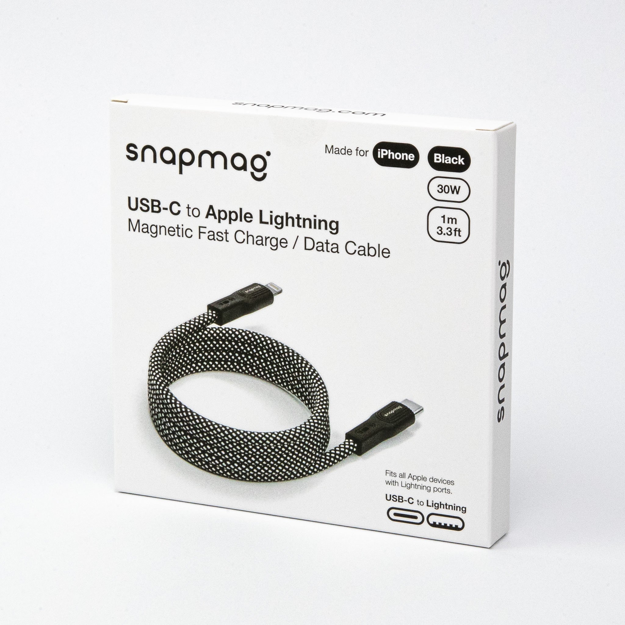 USB-C magnétique haut débit - Câble Lightning 1,0 m | Jusqu'à l'iPhone 14 - snapmag