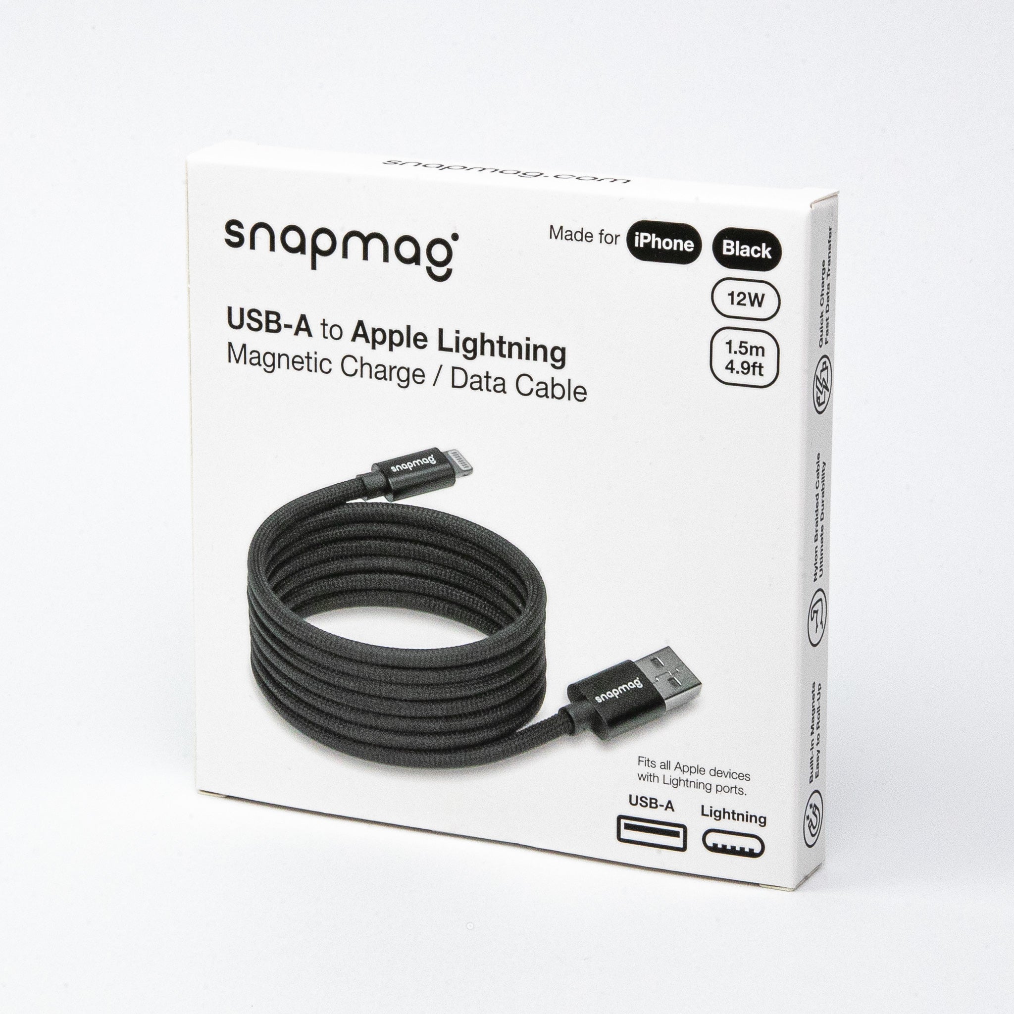 USB-A to Lightning | Alle Apple Lightning Geräte | 1.5 m | BLACK EDITION - snapmag